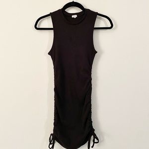 black ribbed mini dress 🖤